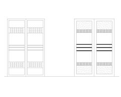Free AutoCAD 2D Wooden Door with Glass Deatiled Design- (15) 
