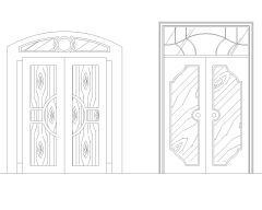 Free AutoCAD 2D Drawing for Wooden Door with Glass Deatiled Dwgs (2)