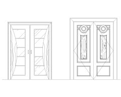Free AutoCAD 2D Drawing for Wooden Door with Glass Deatiled Dwgs (4)