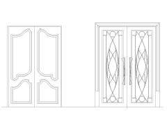 Free AutoCAD 2D Drawing for Wooden Door with Glass Deatiled Dwgs (7)