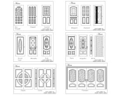 Free AutoCAD 2D Wooden Doors Modren Design Drawings
