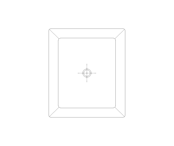 Semi-Recessed Bathroom Sink CAD Block. Free DWG AutoCAD Imperial drawing available to download