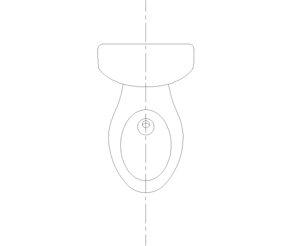 Round Toilet CAD Block. Free DWG AutoCAD Imperial drawing available to download