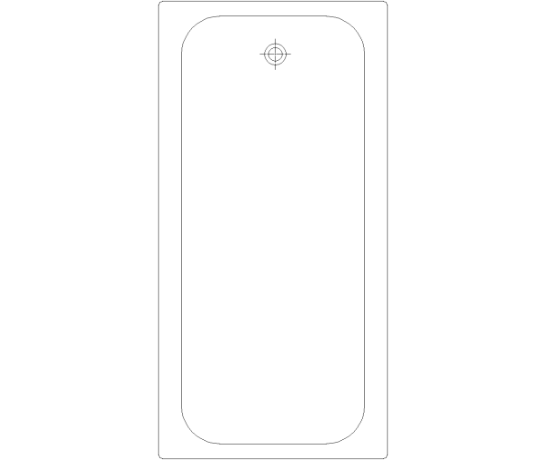 Alcove Bathtub CAD Block. Free DWG AutoCAD Imperial drawing available to download