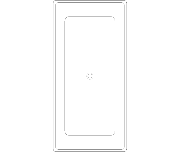 Freestanding Rectangular Bathtub CAD Block. Free DWG AutoCAD Imperial drawing available to download
