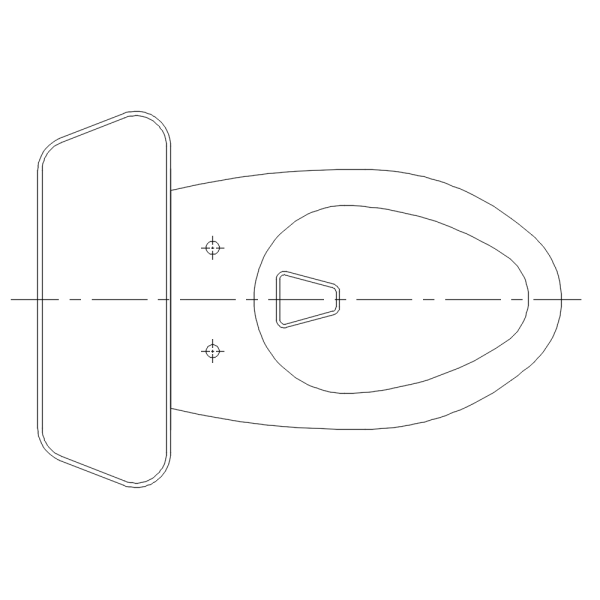 Toilet Standard CAD Block. Free DWG AutoCAD Imperial drawing available to download