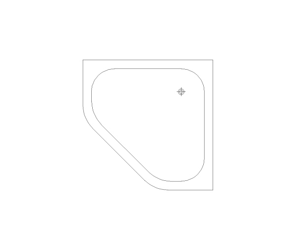 Corner Bathtub CAD Block. Free DWG AutoCAD Imperial drawing available to download