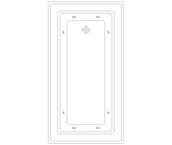 Jetted Bathtub CAD Block. Free DWG AutoCAD Imperial drawing available to download
