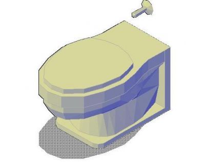 Back to Wall Toilet 01 Blocco 3D DWG