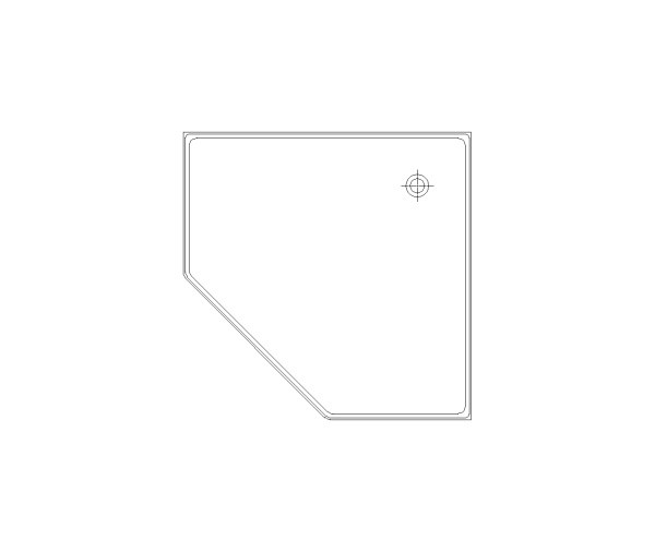 Corner Neo Angle Shower CAD Block. Free DWG AutoCAD Imperial drawing available to download