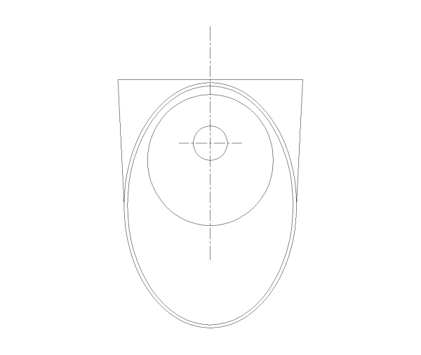 Waterless Urinal CAD Block. Free DWG AutoCAD Imperial drawing available to download