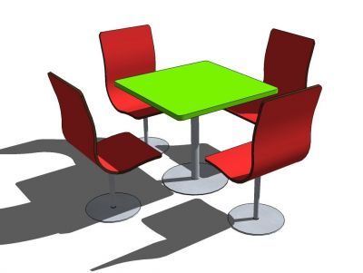 Фаст-фуд ресторан столы 2 SketchUp блок