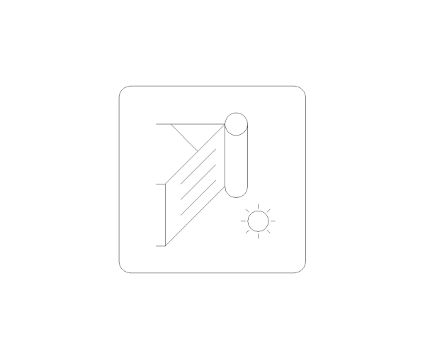 Solar Water Heater Symbol CAD Block. Free DWG AutoCAD Imperial drawing available to download