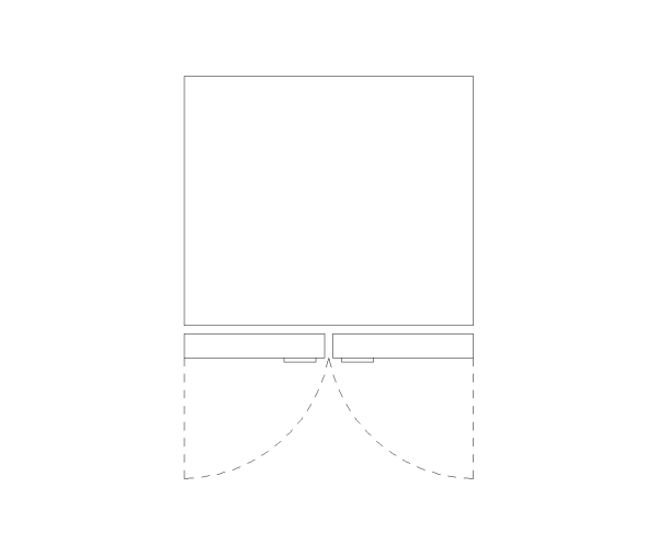 French Door Refrigerator 36in CAD Block. Free DWG AutoCAD Imperial drawing available to download