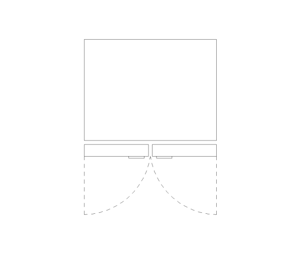 French Door Refrigerator 30in CAD Block. Free DWG AutoCAD Imperial drawing available to download