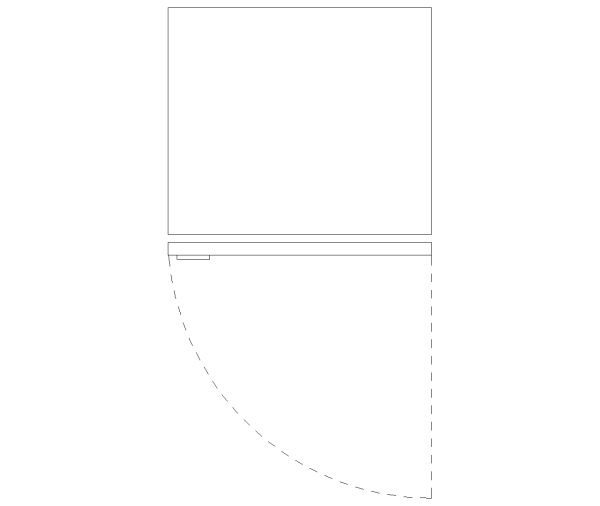 Bottom Freezer Refrigerator CAD Block. Free DWG AutoCAD Imperial drawing available to download