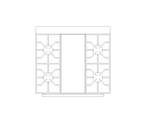 Freestanding Range 30in CAD Block. Free DWG AutoCAD Imperial drawing available to download