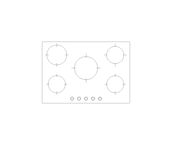 Drop-In Electric Cooktop CAD Block. Free DWG AutoCAD Imperial drawing available to download