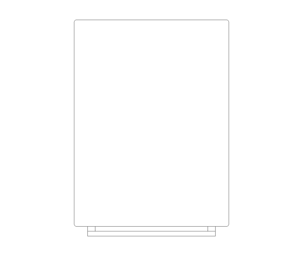 Compact 18in Dishwasher CAD Block. Free DWG AutoCAD Imperial drawing available to download