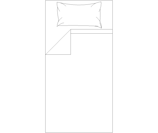 Twin Bed CAD Block. Free DWG AutoCAD Imperial drawing available to download