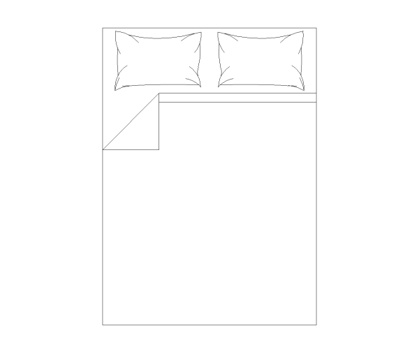 Full Bed CAD Block. Free DWG AutoCAD Imperial drawing available to download