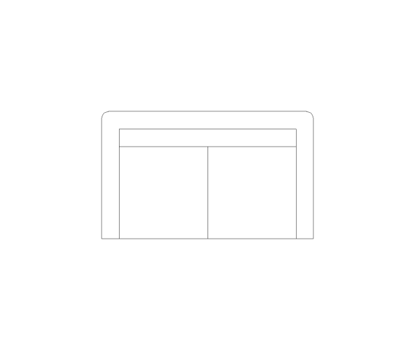 2 Seat Sofa CAD Block. Free DWG AutoCAD Imperial drawing available to download