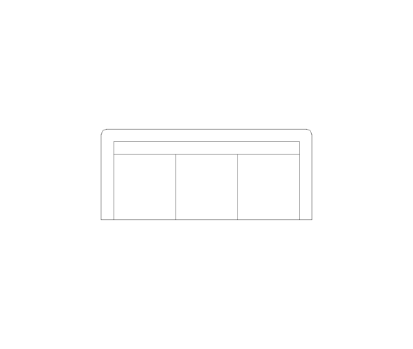3 Seat Sofa CAD Block. Free DWG AutoCAD Imperial drawing available to download