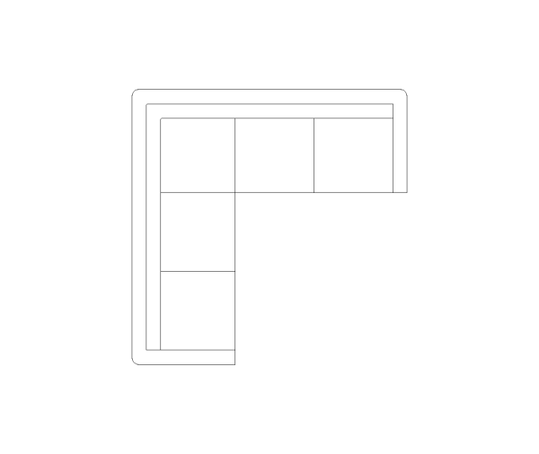 L-Shape Sectional Sofa CAD Block. Free DWG AutoCAD Imperial drawing available to download
