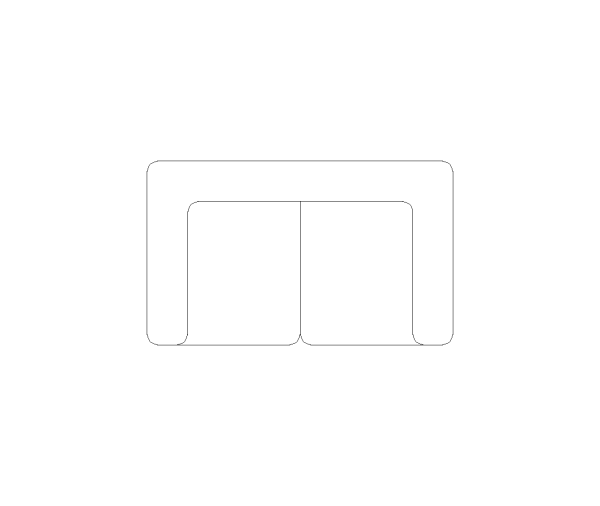 Loveseat Sofa CAD Block. Free DWG AutoCAD Imperial drawing available to download
