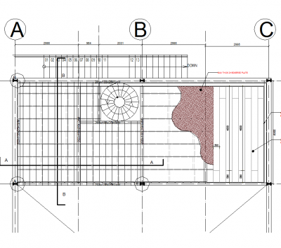 Suspendus détails de plancher en bois dwg