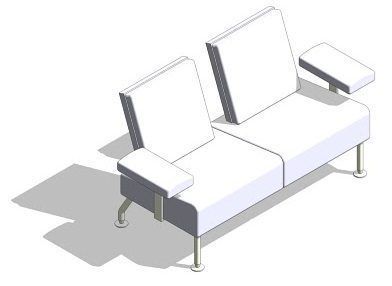 Contemporary Double Sofa Revit family 