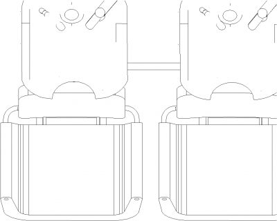 1293mm Width Double Portable Hair Salon Wash Basin Plan dwg Drawing