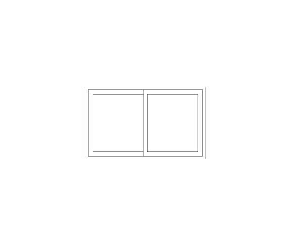 Double Hung Window Elevation View CAD Block. Free DWG AutoCAD Imperial drawing available to download