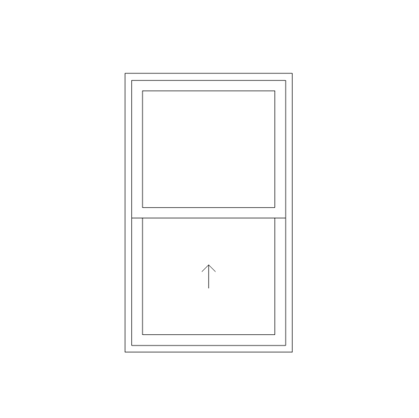 Single Hung Window Elevation View CAD Block. Free DWG AutoCAD Imperial drawing available to download
