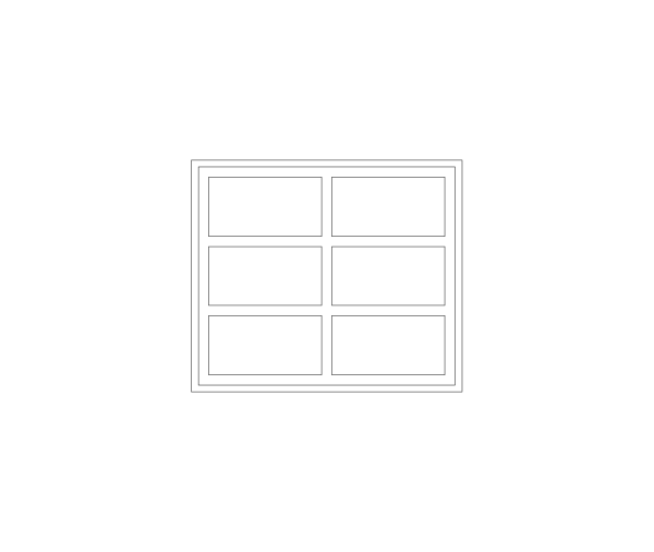 Window Elevation Grid 3x2 Pane CAD Block. Free DWG AutoCAD Imperial drawing available to download