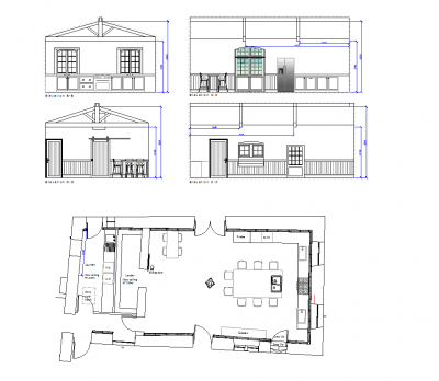 Disegno dwg di rinnovo del design della cucina