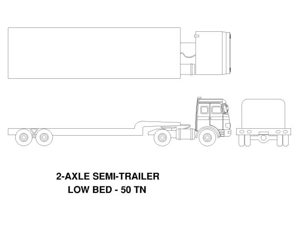 Free AutoCAD 2D Editable Drawings for 2 - AXLE SEMI-TRAILER