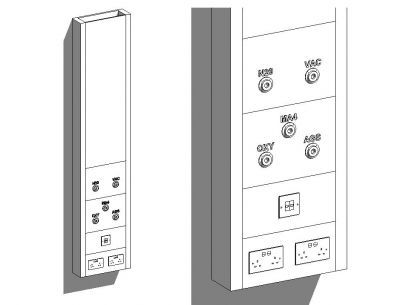 modèle Anaesthetic Med Gas Pendant Revit