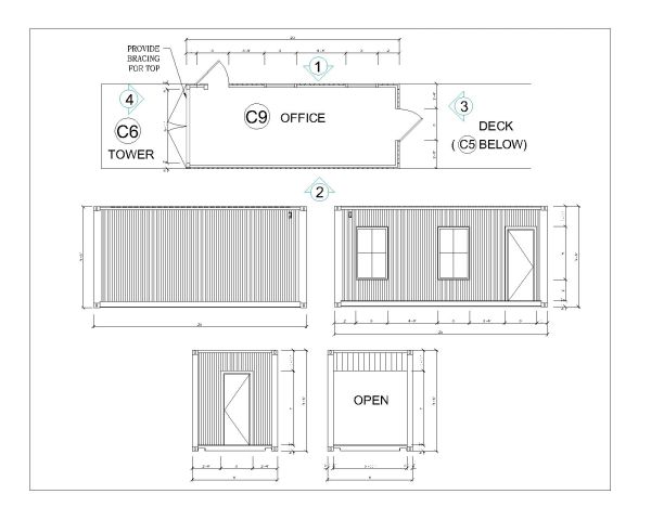 20' Containerized Office Building Detailed Drawings- 001