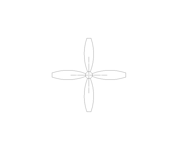 Ceiling Fan With Light Symbol CAD Block. Free DWG AutoCAD Imperial drawing available to download