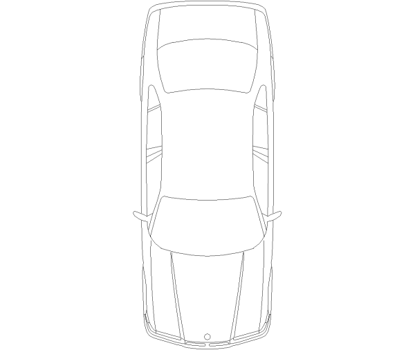 Mid-Size Sedan Plan View CAD Block. Free DWG AutoCAD Imperial drawing available to download