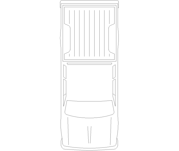 Pickup Truck Short Bed Plan View CAD Block. Free DWG AutoCAD Imperial drawing available to download