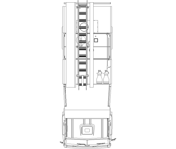 Fire Truck Plan View CAD Block. Free DWG AutoCAD Imperial drawing available to download