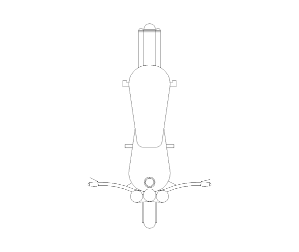 Motorcycle Plan View CAD Block. Free DWG AutoCAD Imperial drawing available to download