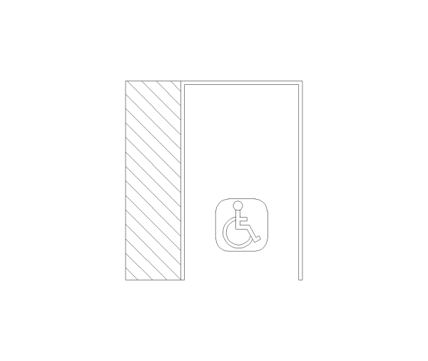 ADA Accessible Parking Stall CAD Block. Free DWG AutoCAD Imperial drawing available to download