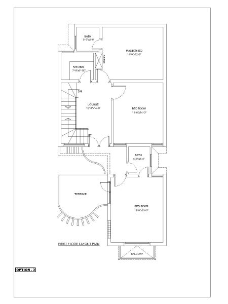 Free AutoCAD 2D Editable Isometric Drawings for 2BHK Duplex Style House Design - 17