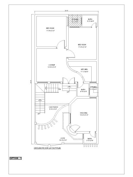 Free AutoCAD 2D Editable Isometric Drawings for 2BHK Duplex Style House Design - 18