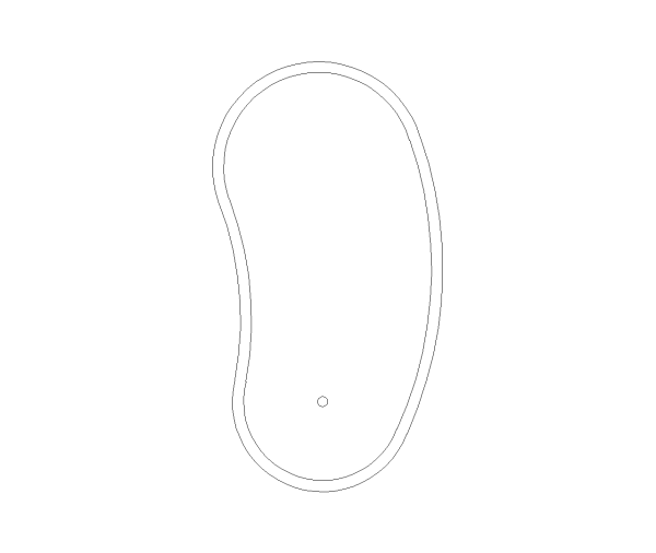 Swimming Pool Kidney Shape Plan View CAD Block. Free DWG AutoCAD Imperial drawing available to download