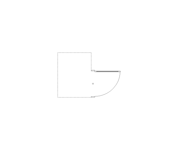 ADA Door Clearance Hinge Side Push CAD Block. Free DWG AutoCAD Imperial drawing available to download