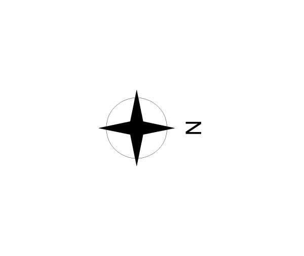 Architectural Compass Rose CAD Block. Free DWG AutoCAD Imperial drawing available to download